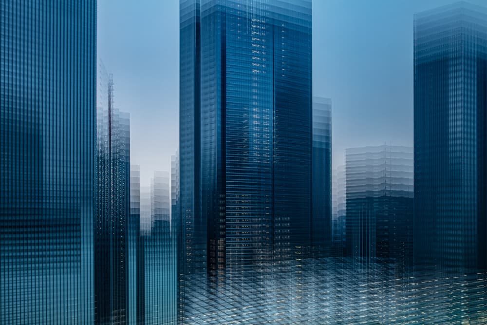 Dynamic Blue City by Sasaki Makoto — canvas wall art