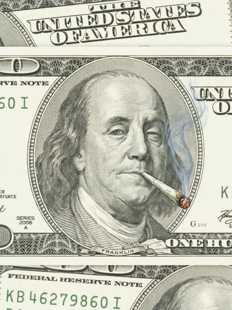 Benjamin Franklin Smokes by Andreas Magnusson — canvas wall art