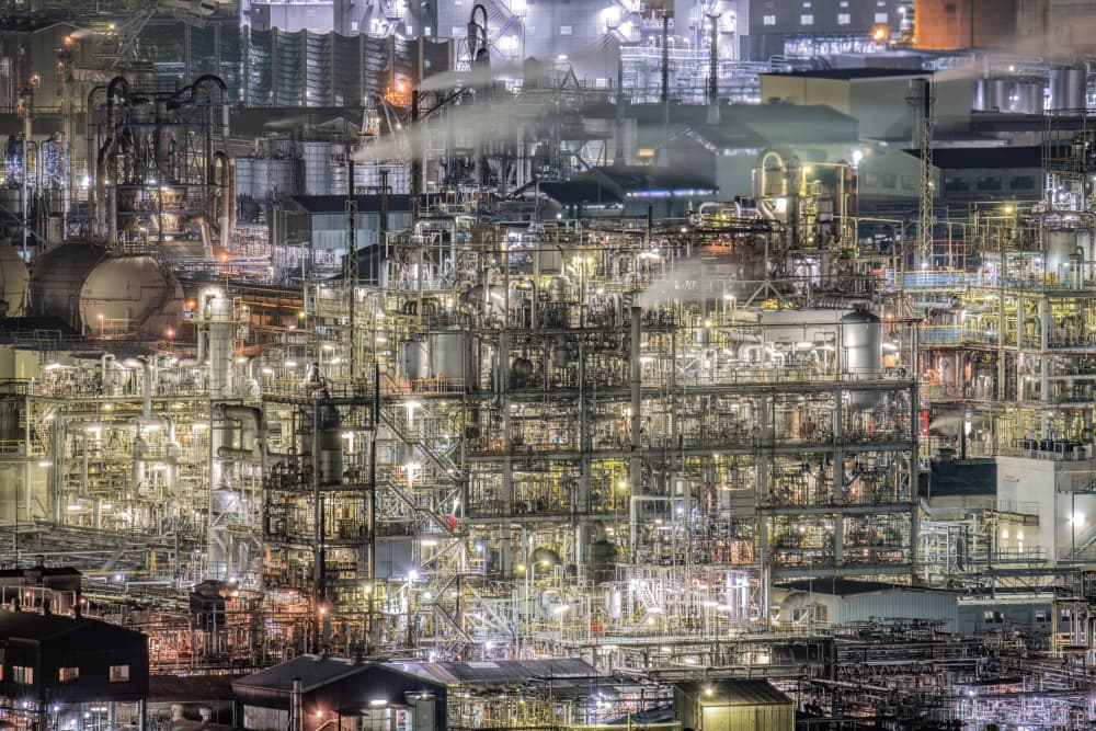 Glowing Industrial City by Kobayashi Tetsurou — canvas wall art