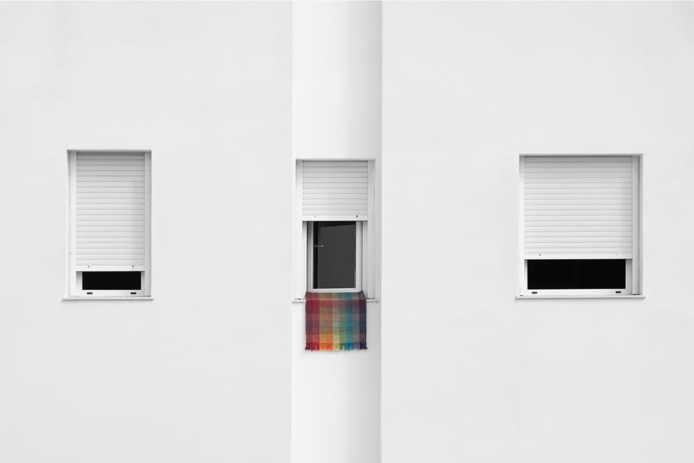 White Facade Colorful Blanket by Rolf Endermann — canvas wall art