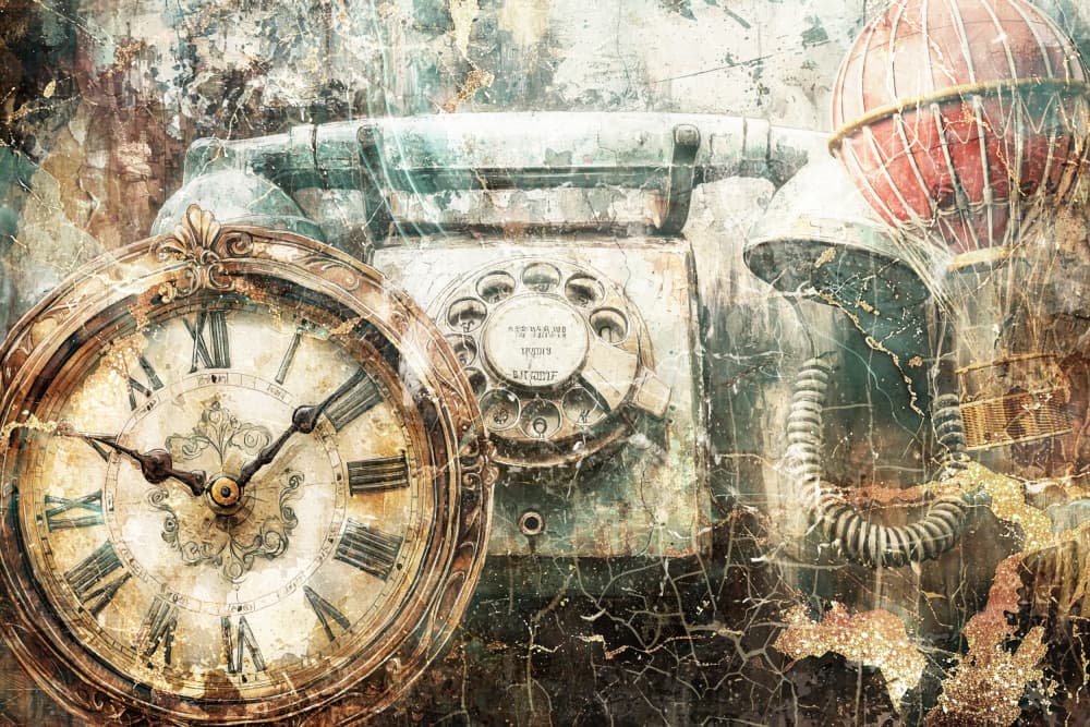 Steampunk Clock Phone by Rafal Kulik — canvas wall art