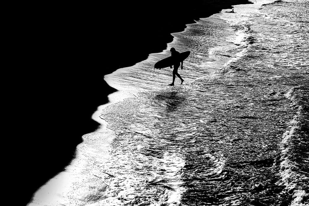 Coastal Surfer Silhouette by Massimo Della Latta — canvas wall art