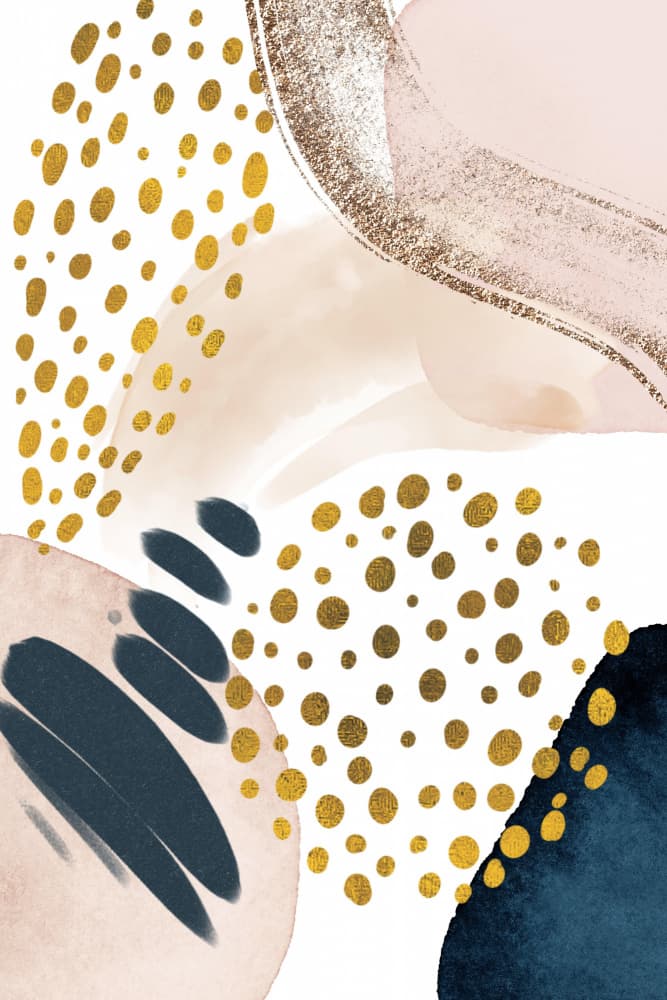 Blush Gold Abstract by Sally Ann Moss — canvas wall art