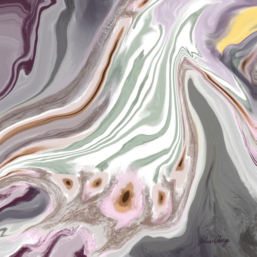 Abstract Mauve, Gray, Sage W Yellow Accent Julia Cheney by Julia Cheney — canvas wall art
