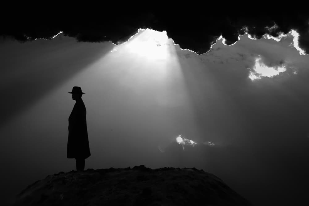 Lone Figure Dramatic Light by Jay Satriani — canvas wall art