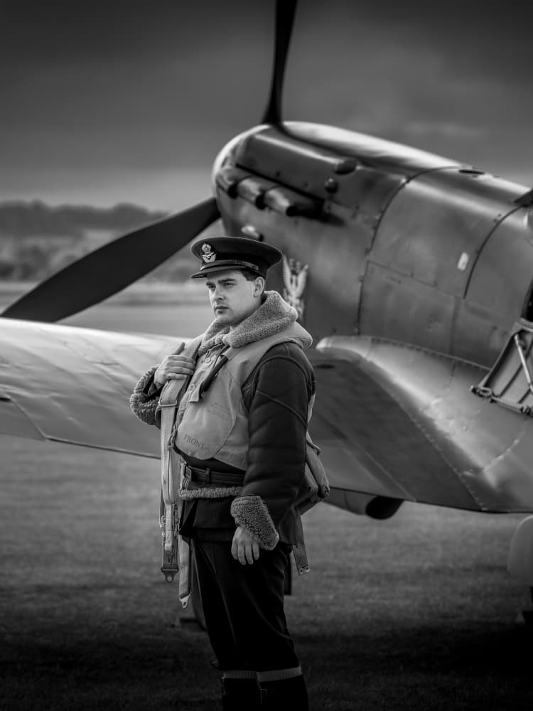 Vintage Fighter Pilot by Lee Kershaw — canvas wall art