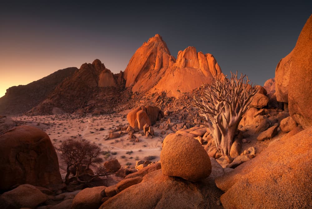Golden Desert Peaks by Karol Nienartowicz — canvas wall art