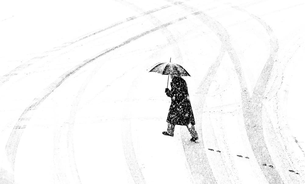 Winter Umbrella Walk by Anette Ohlendorf — canvas wall art