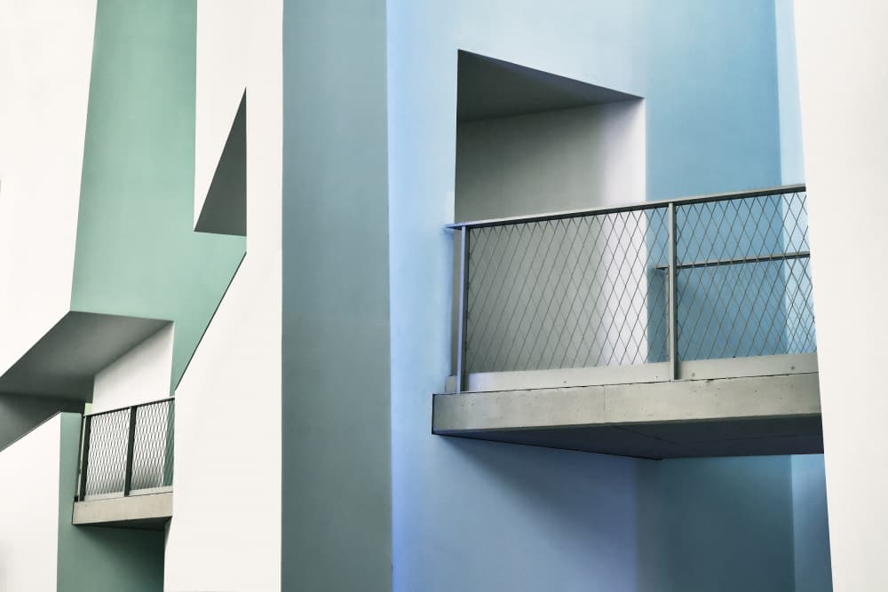 Modern Architectural Balconies by Renate Reichert — canvas wall art