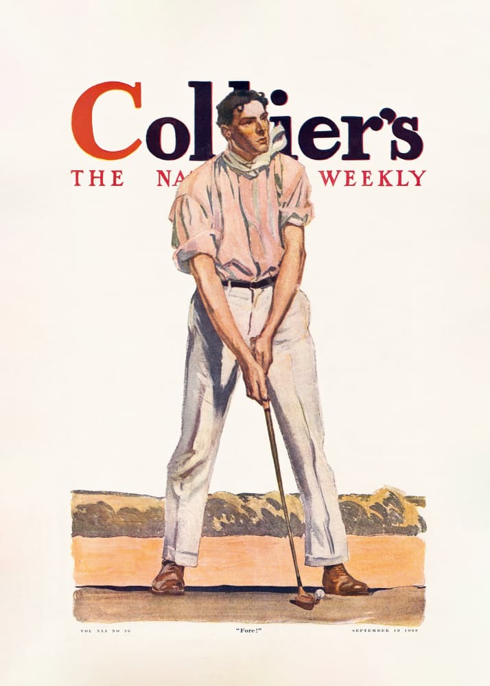 Collier's Golf (1908), Vintage Man by Edward Penfield — canvas wall art