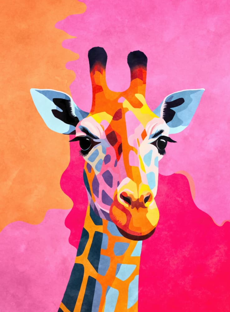 Vibrant Pop Art Giraffe by Andrea Haase — canvas wall art
