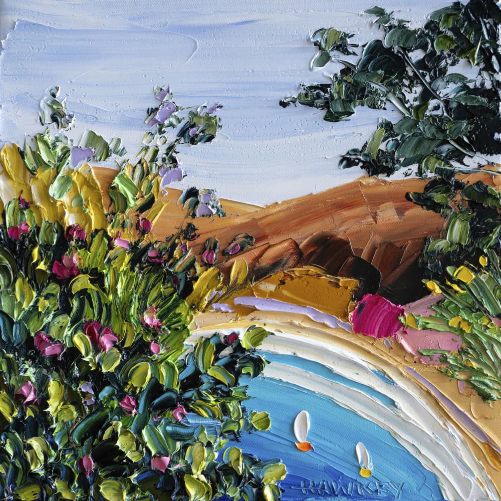Coastal Blooms and Sails by Angela Hawkey — canvas wall art
