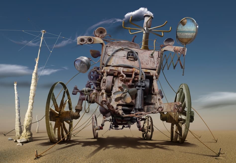 Steampunk Desert Machine by Radoslav Penchev — canvas wall art