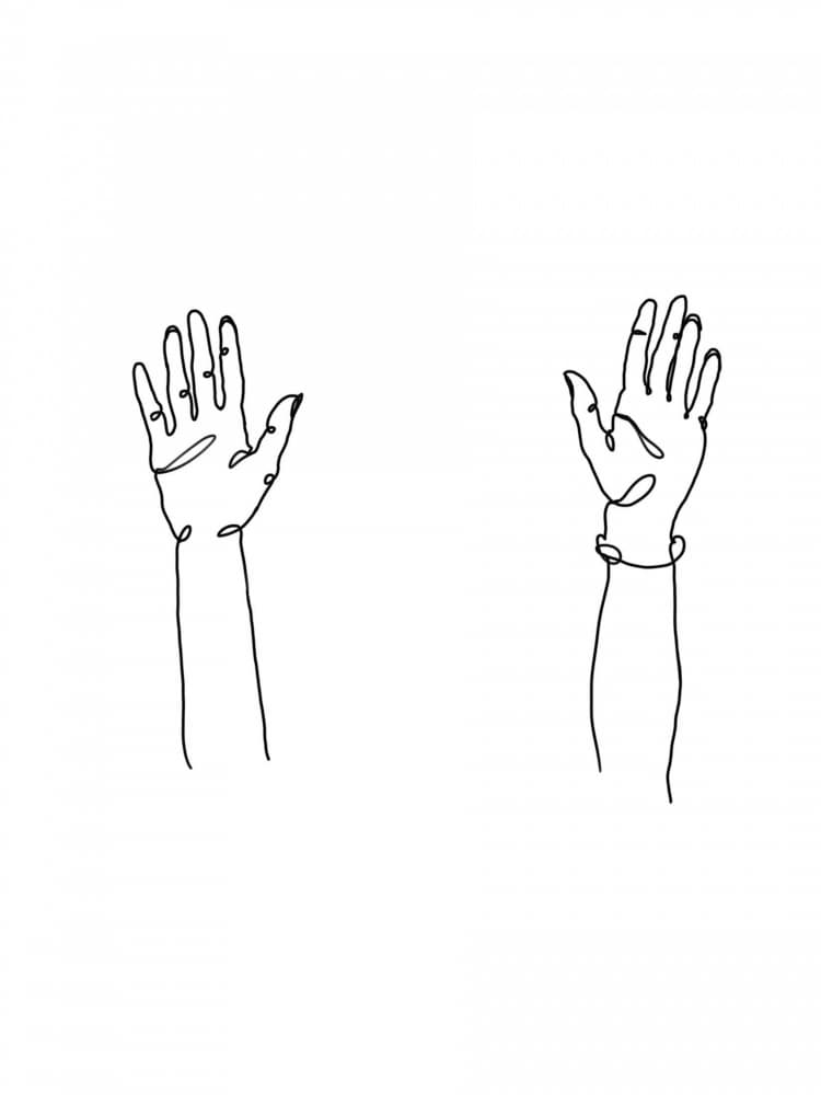 Minimalist Line Hands by Hanna Lee Tidd — canvas wall art
