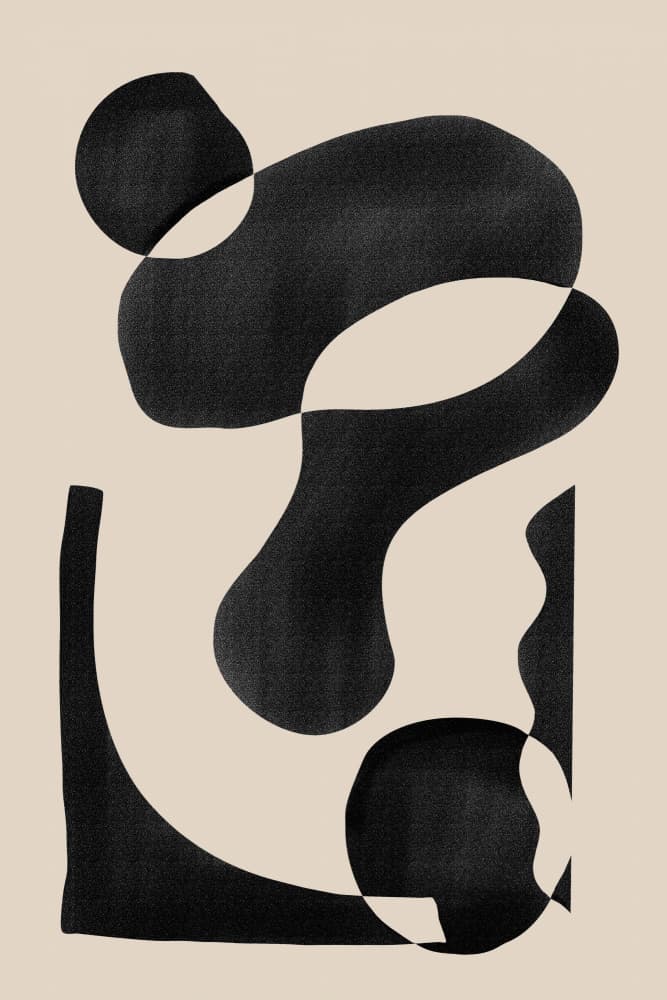 Black Organic Shapes by Melloi Art Prints — canvas wall art