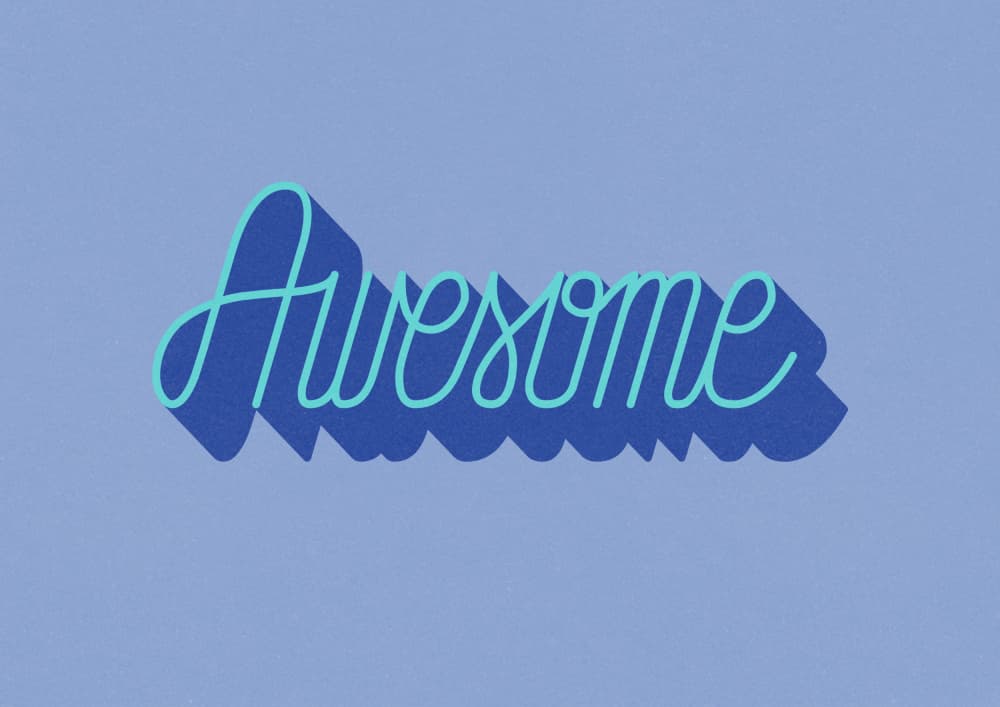Awesome Blue Typography by Guillaume Laserson — canvas wall art