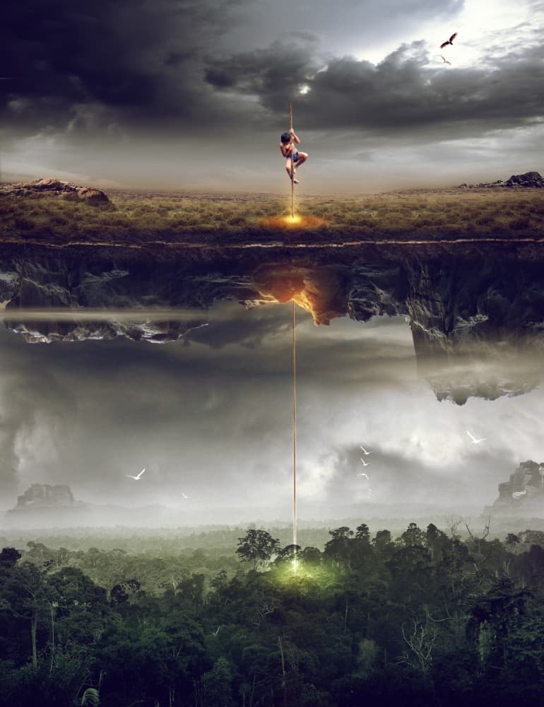Climbing Golden Light by Mas Heri — canvas wall art
