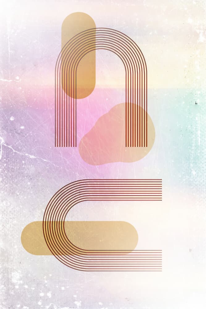 Pastel Geometric Forms by Rafal Kulik — canvas wall art