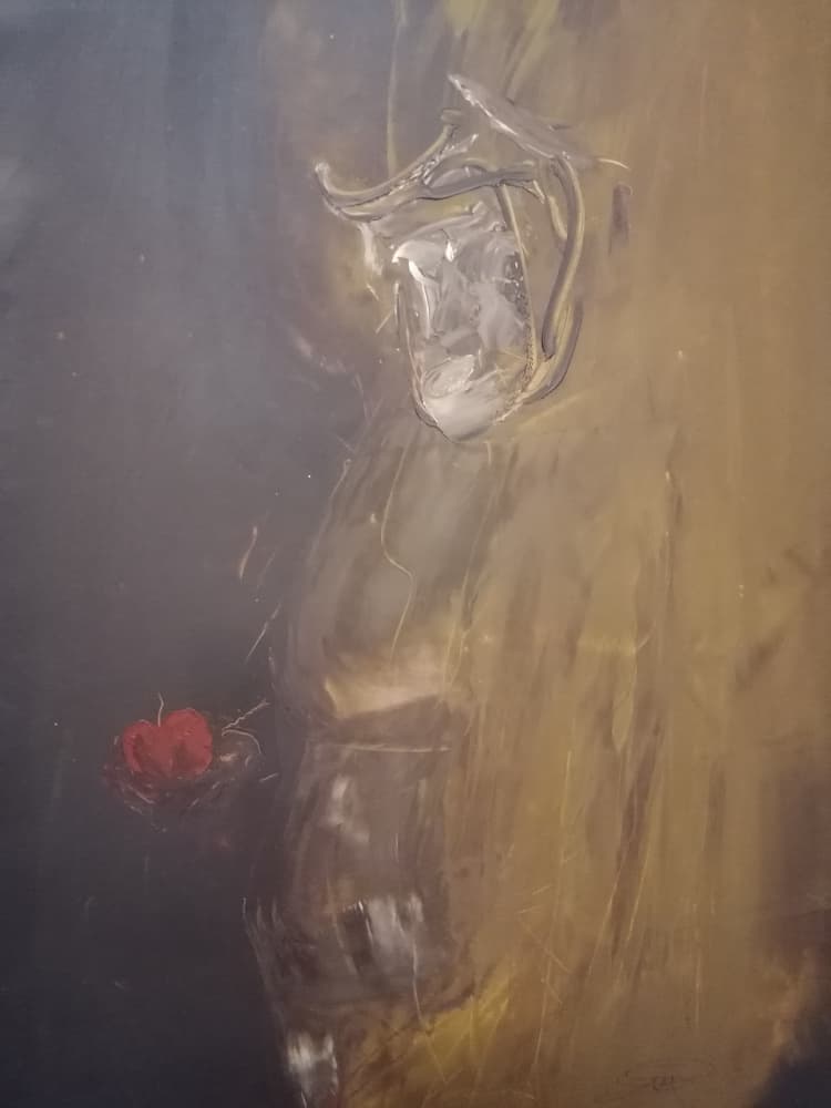 Contemplative Figure Red Apple by Stefano Mazzolini — canvas wall art
