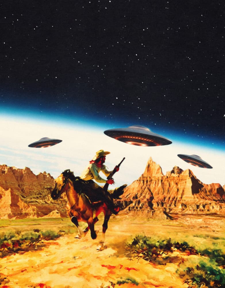 UFO Space Chase by Taudalpoi — canvas wall art