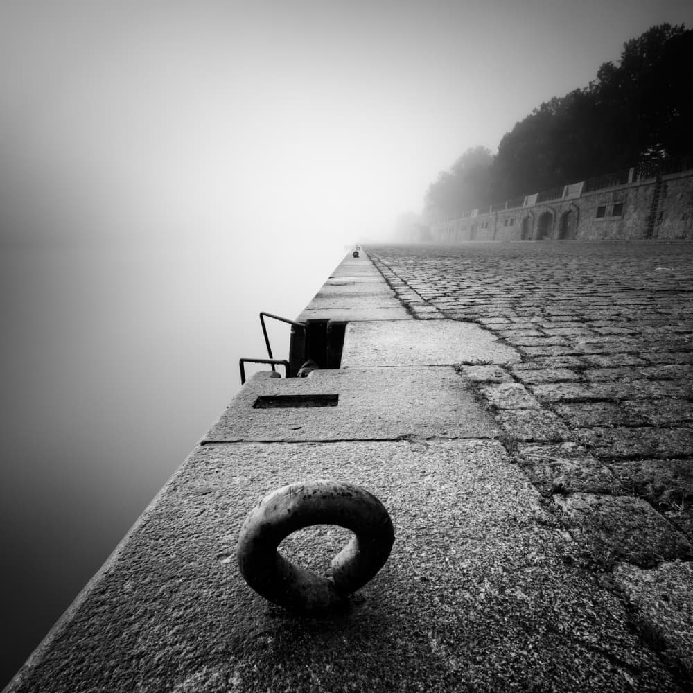 Misty Stone Pier by Martin Rak — canvas wall art