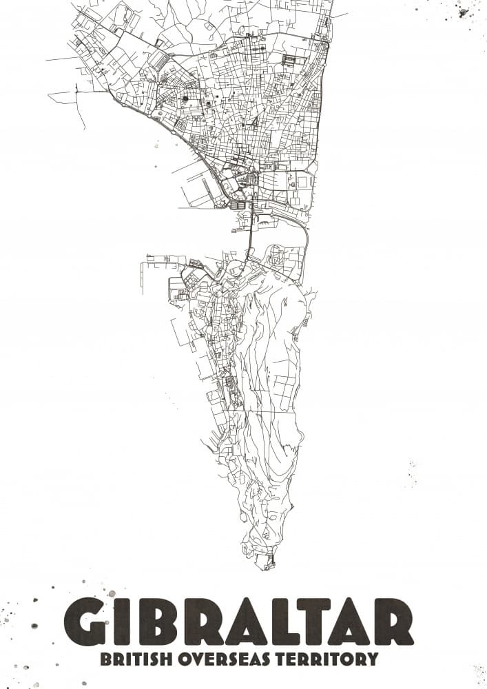 Gibraltar Street Map by Nicholas — canvas wall art