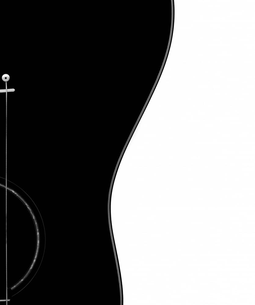 Black Guitar Contrast by Wagdi Kala — canvas wall art