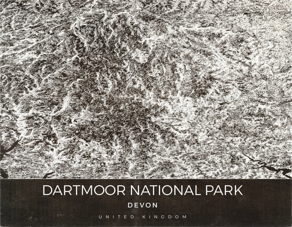 Dartmoor National Park Relief by Nicholas — canvas wall art