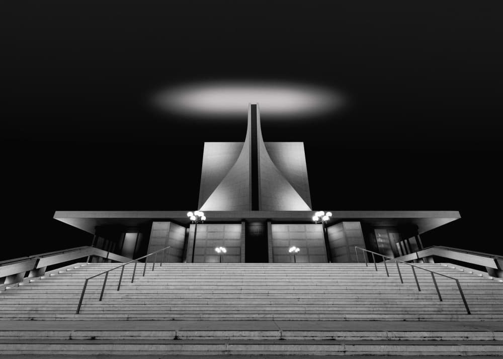 Dramatic Illuminated Architecture by Rong Shu — canvas wall art