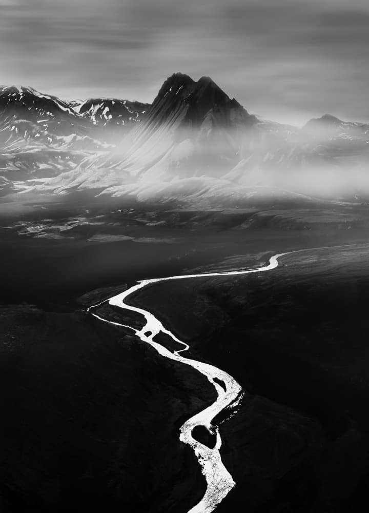 Misty Mountain River by Kai Dan — canvas wall art
