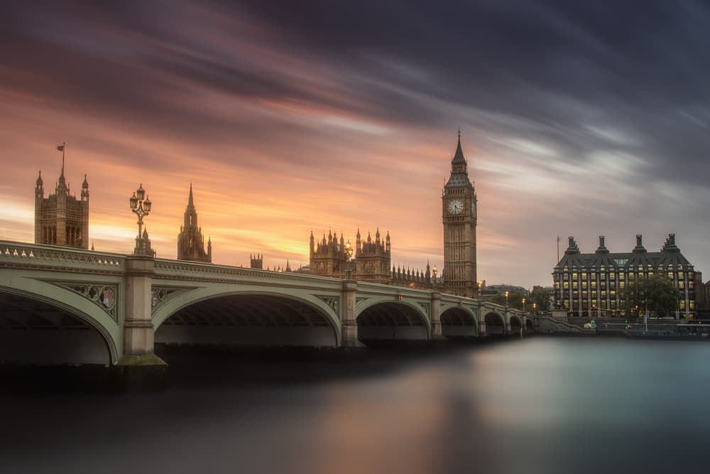 Big Ben Westminster Sunset by Carlos F. Turienzo — canvas wall art