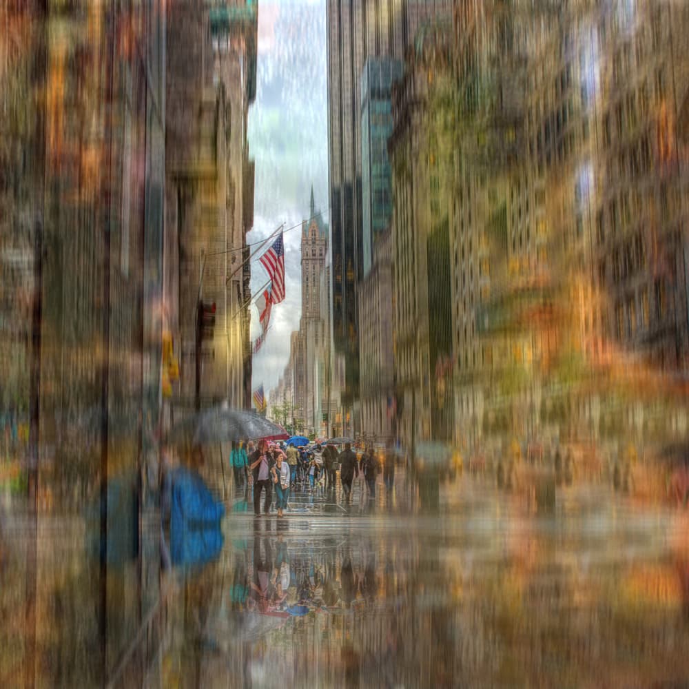 Rainy City Reflections by Anette Ohlendorf — canvas wall art