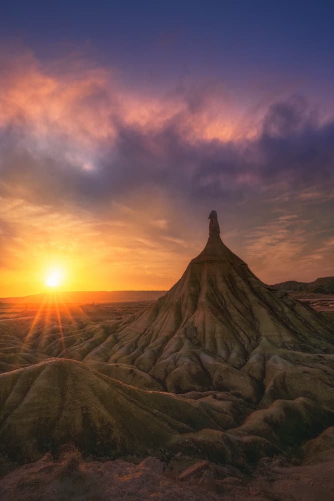 Majestic Badlands Sunset by joanaduenas — canvas wall art