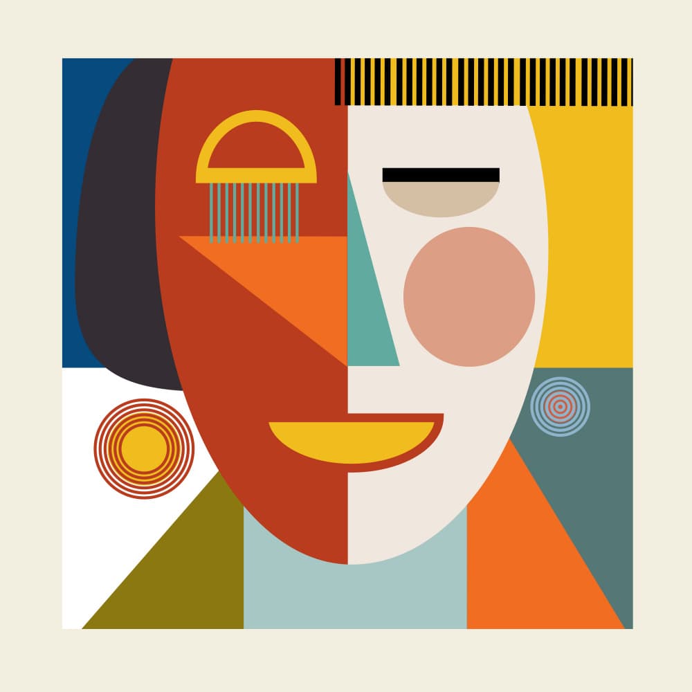 Faces Stripes Minimal Kopie by Ana Rut Bre — canvas wall art