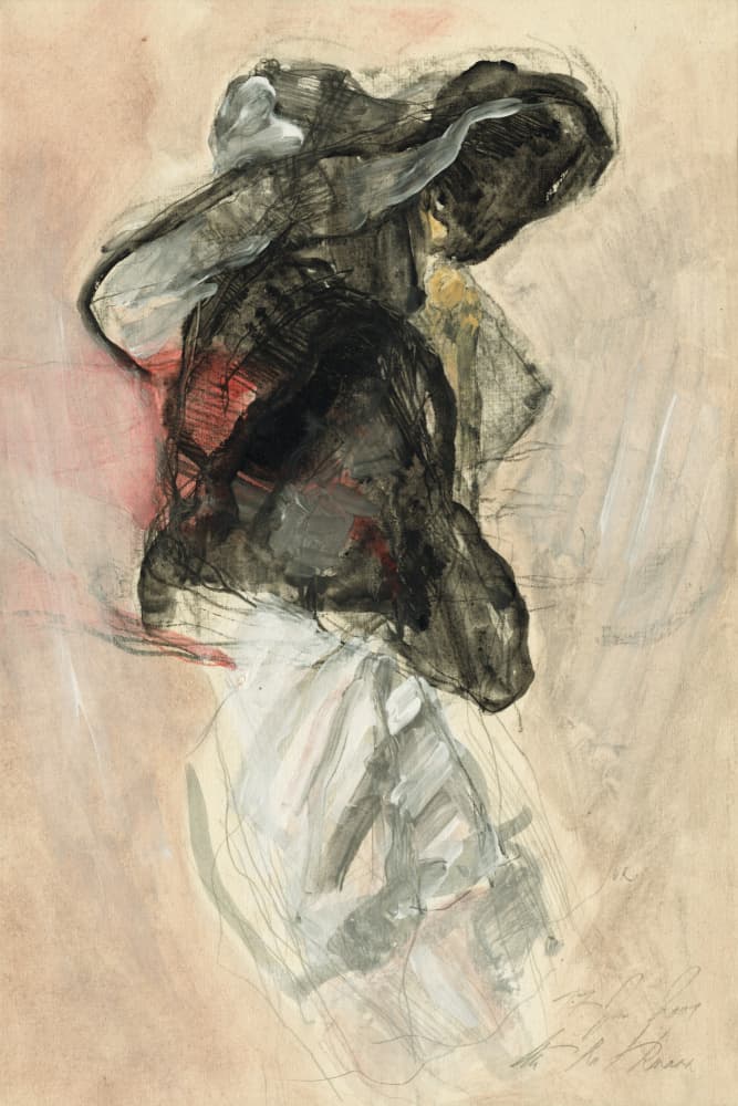 Elegant Figure Red Accent by Ute Rathmann — canvas wall art