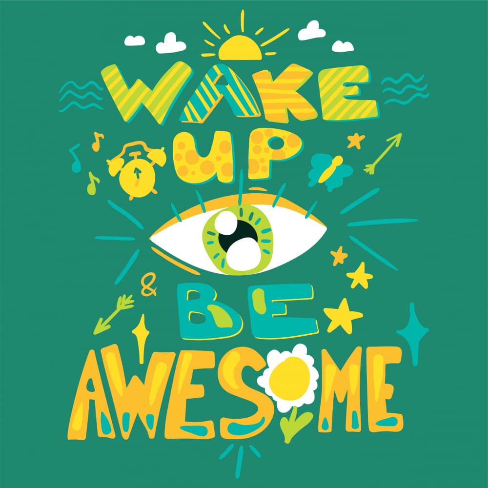 Wake Up Be Awesome by Marika Barsrsind — canvas wall art
