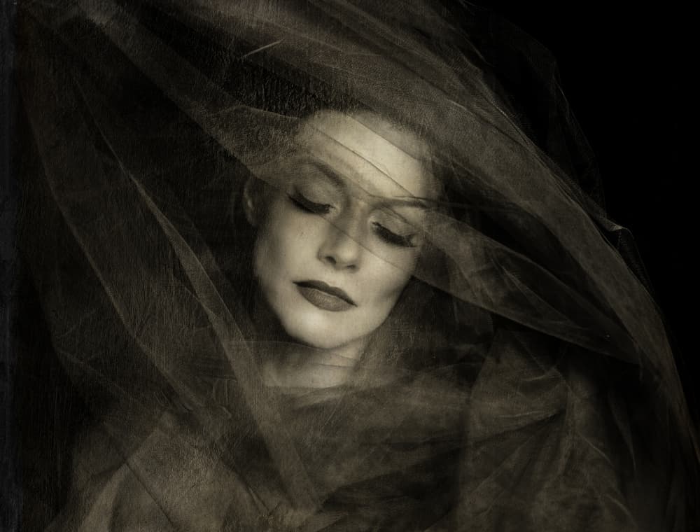 Dreamy Veiled Woman by Rachel Pansky — canvas wall art