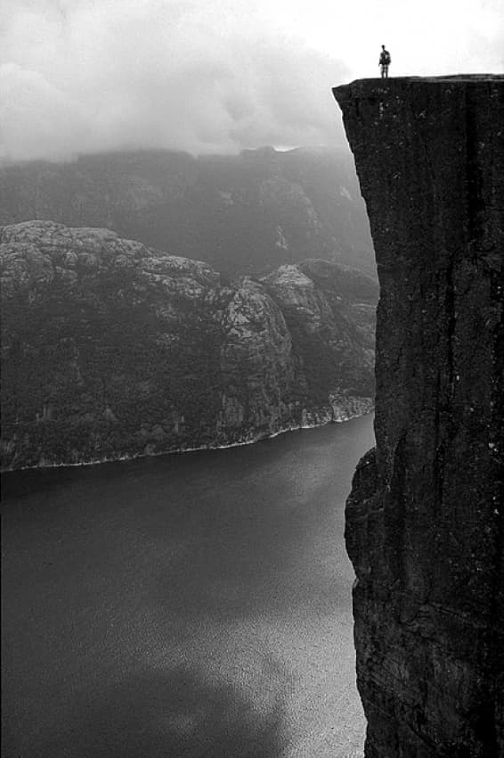 Dramatic Fjord Cliff by Bror Johansson — canvas wall art