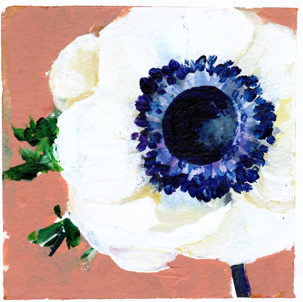 White Anemone Bloom by Christine Lindstrom — canvas wall art