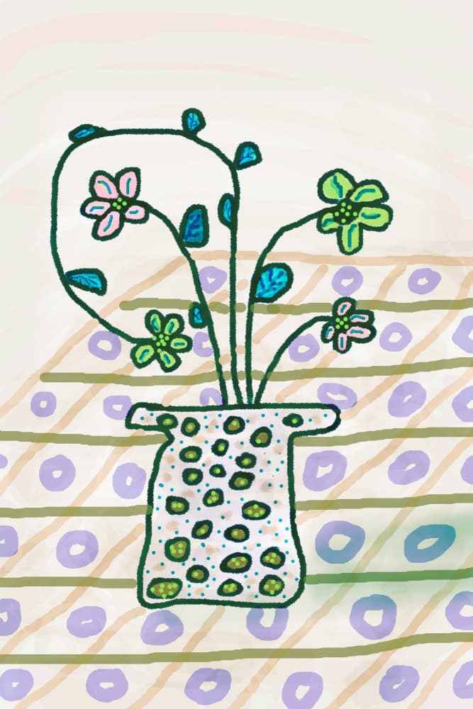 Whimsical Floral Vase by Christina Sillen — canvas wall art