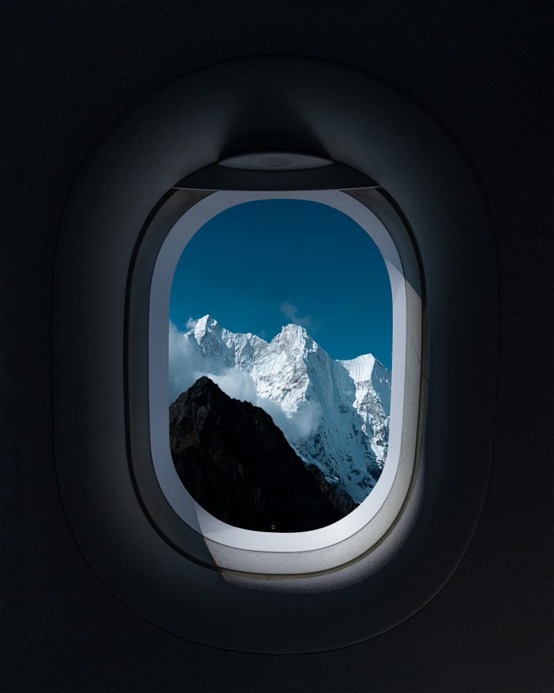 Majestic Peak Window View by WangPeng — canvas wall art