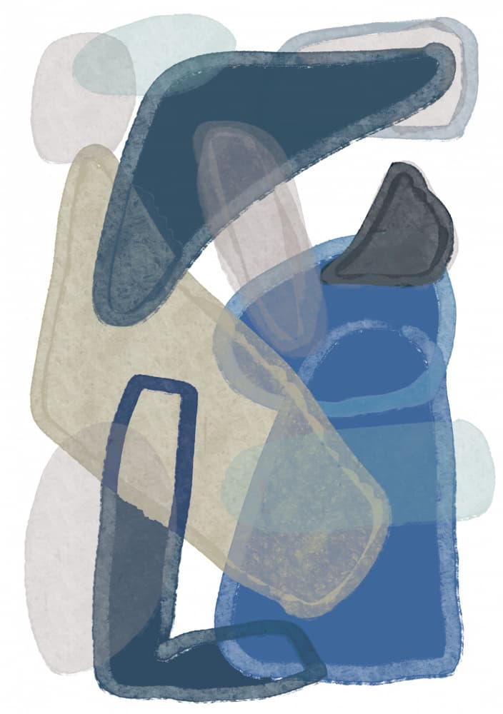 Serene Blue Shapes by Sharyn Bursic — canvas wall art