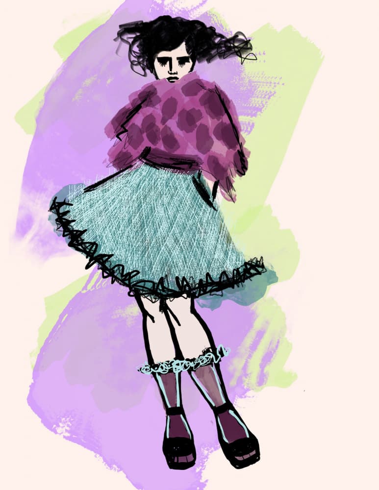 Quirky Fashion Illustration by Michele Frechette — canvas wall art