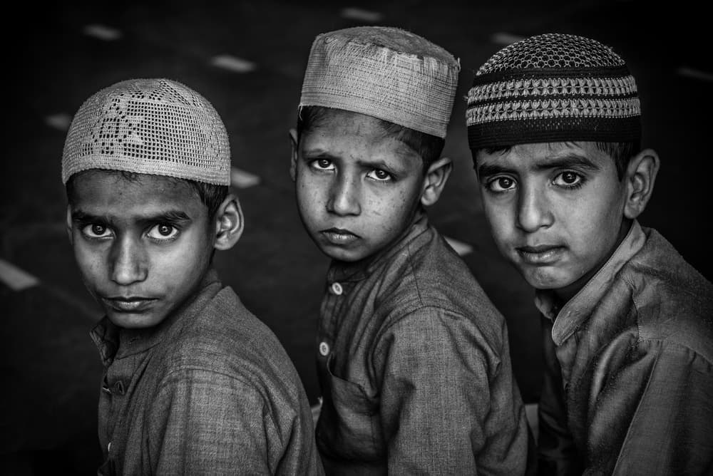 Three Muslim Boys by Saeed Dhahi — canvas wall art