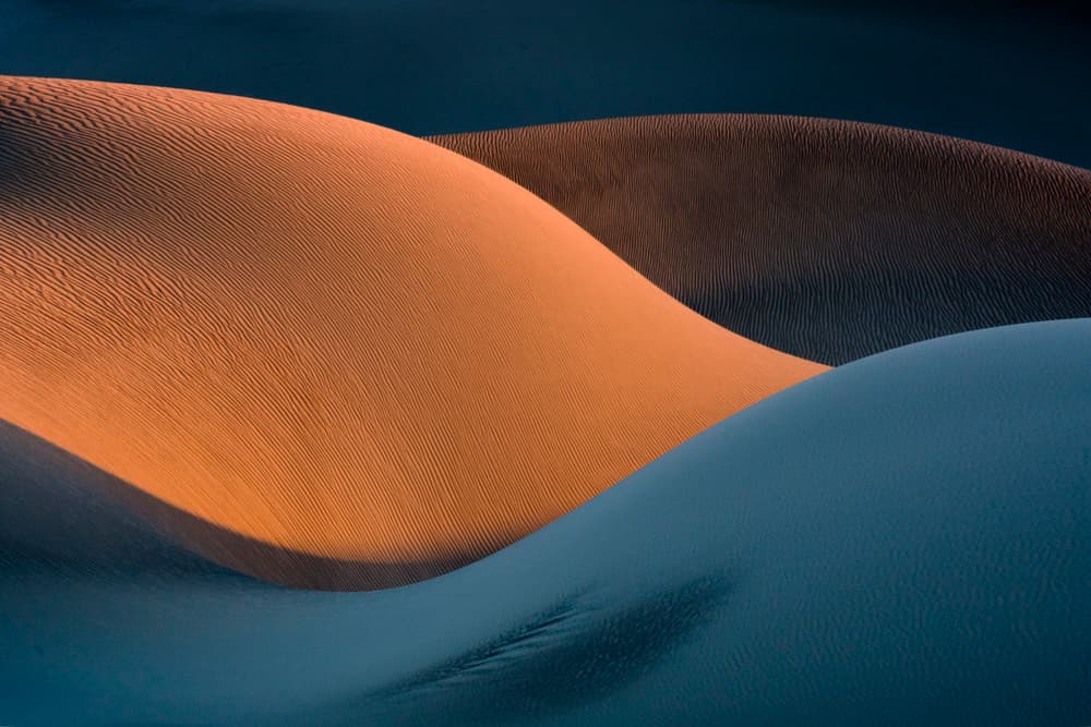 Golden Blue Dunes by Ali Asghar Alimoradi — canvas wall art