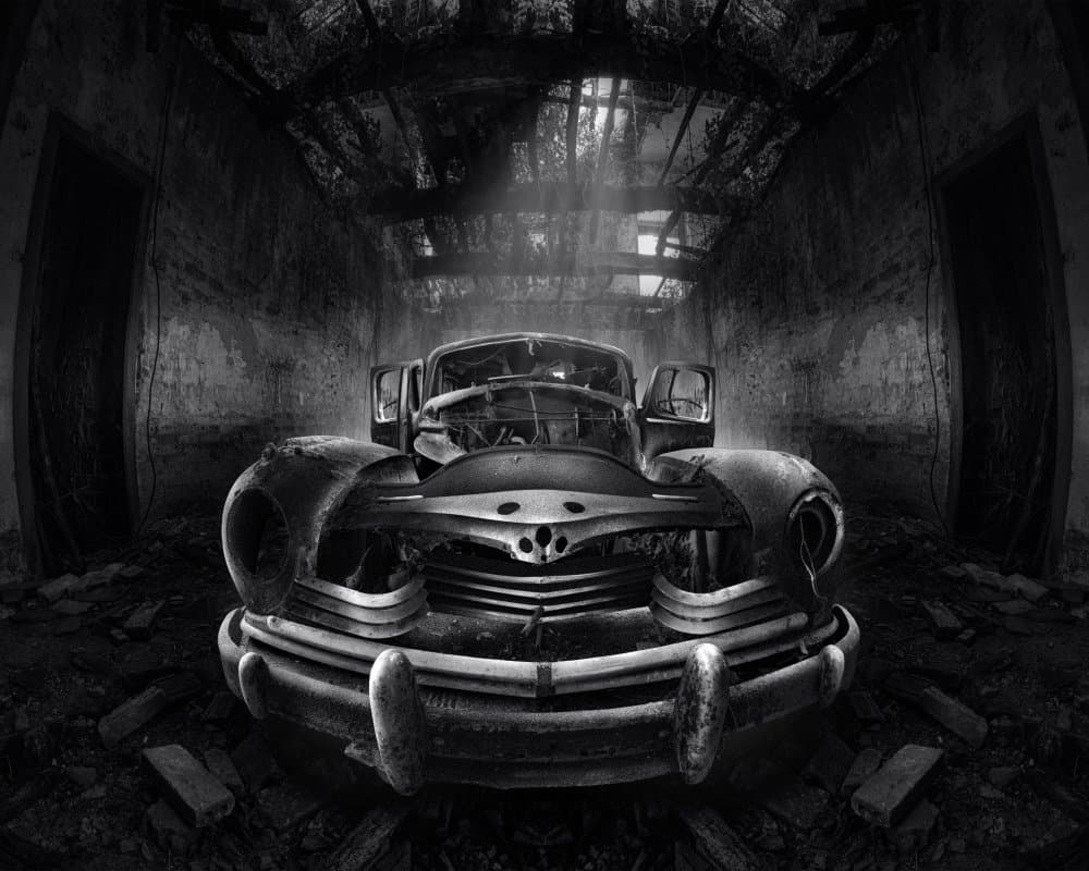 Forgotten Vintage Car by Dani Otero Sobrino — canvas wall art