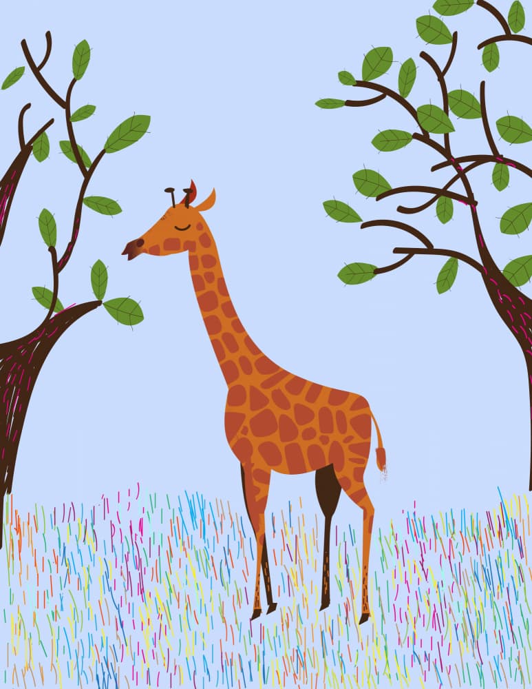Peaceful Savanna Giraffe by Nicholas — canvas wall art