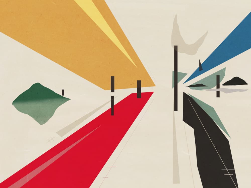 Geometric Path To Horizon by Little Dean — canvas wall art