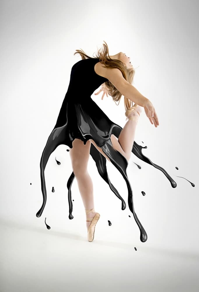Fluid Black Ballerina by Pauline Pentony MA ARPS DPAGB — canvas wall art