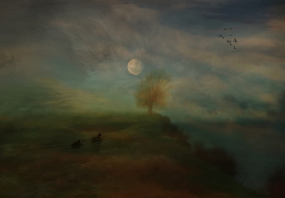 Dreamy Moonlit Landscape by Robert Fabrowski — canvas wall art